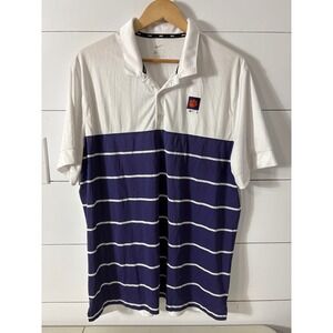 Nike Clemson Tigers Polo Shirt Mens Extra Large XL Striped‎ Orange Paw Logo